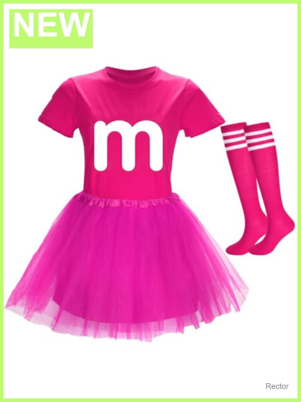 Women's Halloween Costume Set T-Shirt Tutu Skirt Striped Knee High Socks